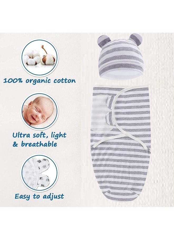 Beauenty 3 Pack Baby Swaddle Blanket Wrap for Newborn Boy & Gir 100% Cotton Infant Adjustable Swaddling Sleep Sack Super Soft Nursery Swaddling Blankets  - Image 4