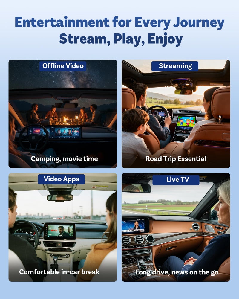 OTTOCAST Play2Video Ultra 2025 Magic Ai Box Wireless CarPlay & Android Auto Adapter with Inbuilt YouTube, Netflix 4GB RAM+32GB ROM, USB-A & Type-C Compatible - Image 5
