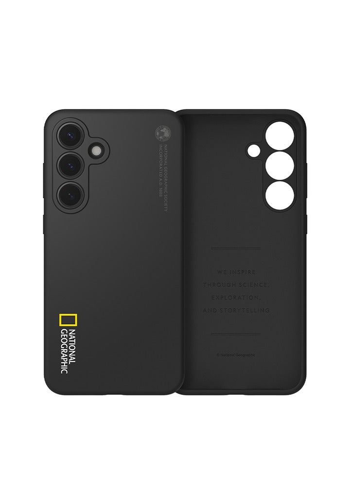 NATIONAL GEOGRAPHIC حافظة سيليكون من ناشيونال جيوغرافيك V2 لجالاكسي S25 بلس - أسود - Image 1