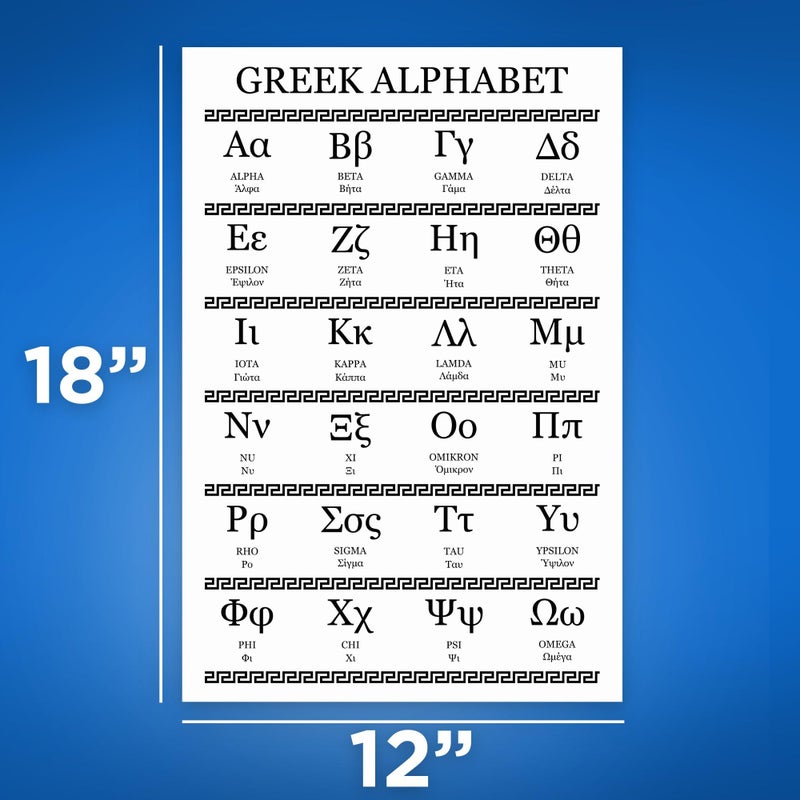 Bliss Monkey Co. Greek Alphabet Educational Poster - 12 x 18 Inch Unframed Premium 100lb Gloss Poster - Made In USA - BMCP0472 - Image 2