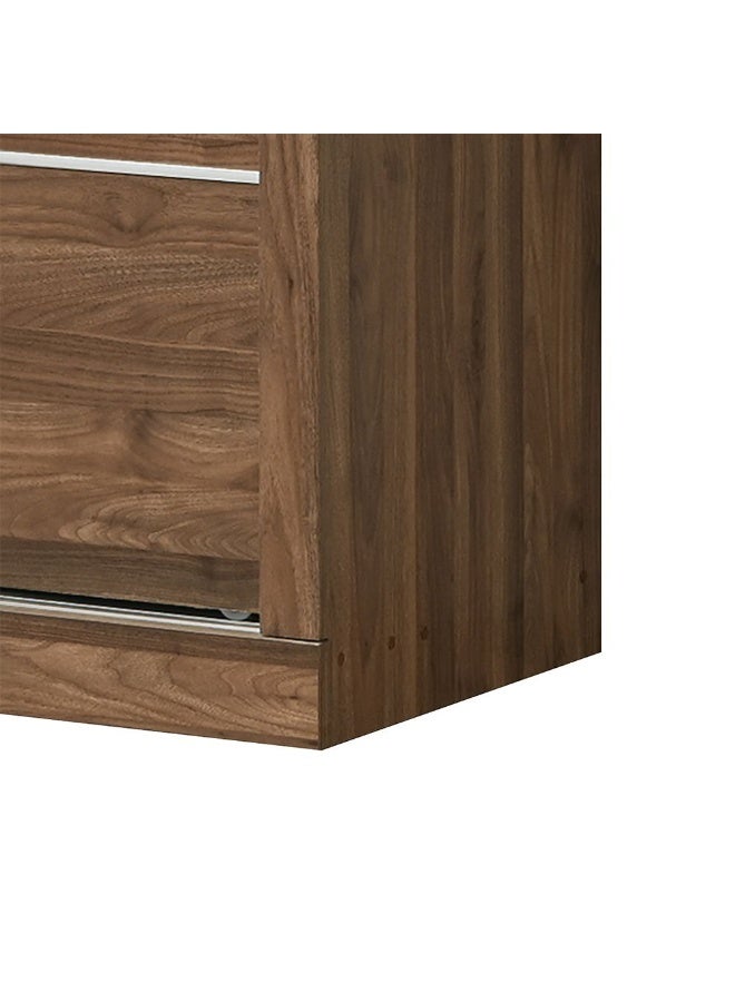 DANUBE HOME Supreme New 2Door Compact Sliding Door Wardrobe With Mirrors | Sturdy Closet Clothes Storage Cupboard | Modern Design Space Saving Cabinet For Bedroom L121xW57.5xH210cm-Light Walnut - Image 5