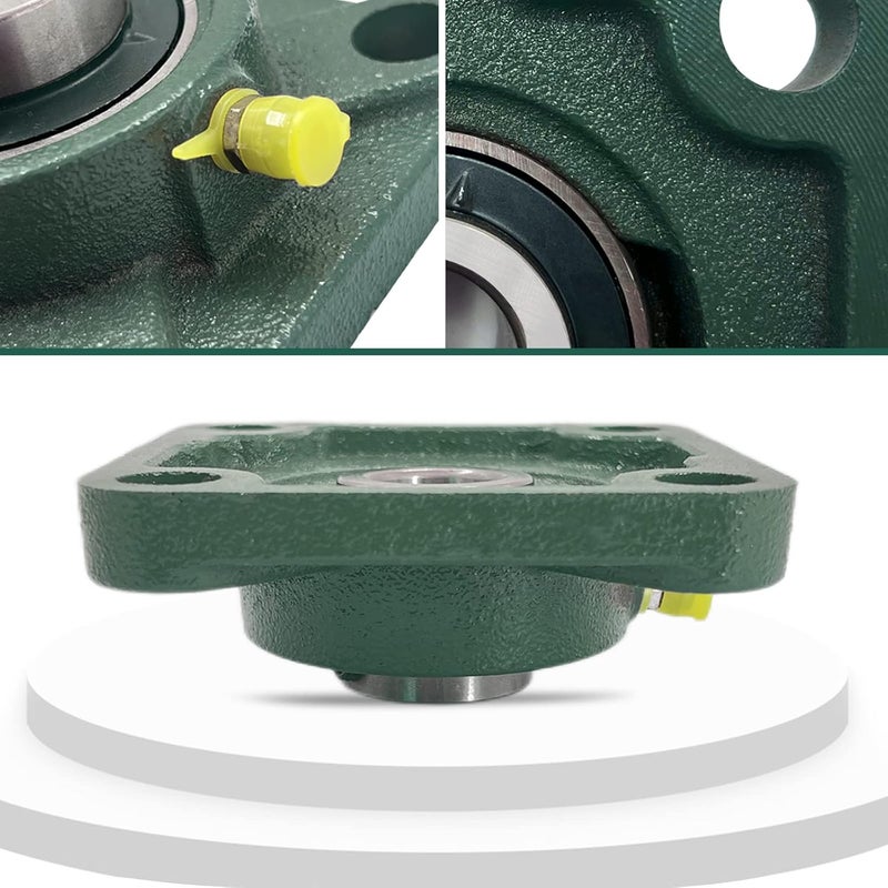 DEEPDREAM 2 Pcs of UCF202-10 Pillow Block Bearing, 5/8 inch Bore, 4 Bolt Square Flange Mounted Pillow Bearing, Self Alignment - Image 4