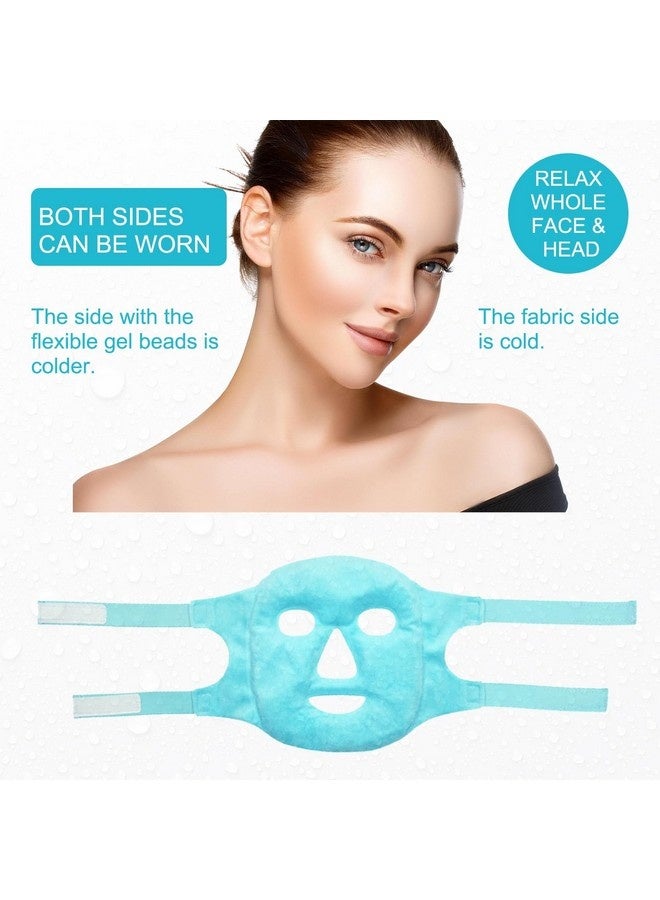 Beauenty Cold Face Eye Mask Ice Pack Reduce Facial Puff, Dark Circles, Gel Beads Hot Heat Cold Compress Pack, Face SPA for Woman Sleeping, Pressure, Headaches, Skin Care, Post Laser Care,Blue - Image 4