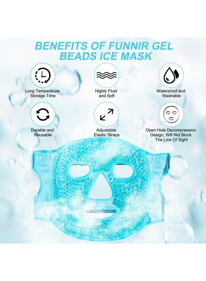 Beauenty Cold Face Eye Mask Ice Pack Reduce Facial Puff, Dark Circles, Gel Beads Hot Heat Cold Compress Pack, Face SPA for Woman Sleeping, Pressure, Headaches, Skin Care, Post Laser Care,Blue - Image 5