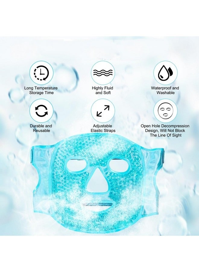 Beauenty Cold Face Eye Mask Ice Pack Reduce Facial Puff, Dark Circles, Gel Beads Hot Heat Cold Compress Pack, Face SPA for Woman Sleeping, Pressure, Headaches, Skin Care, Post Laser Care,Blue - Image 5