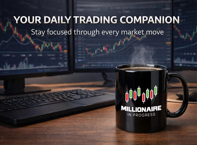 Bubble Hugs Stock Trader Coffee Mug 11oz Black - Millionaire in Progress - Trading Inspirational Day Trader Stock Market Brokers Market Digital Currency - Image 2