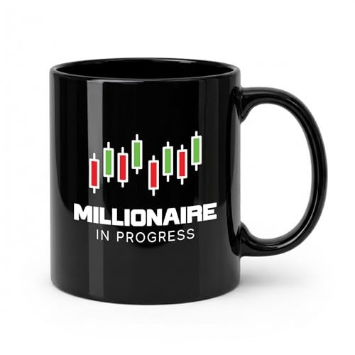 Bubble Hugs Stock Trader Coffee Mug 11oz Black - Millionaire in Progress - Trading Inspirational Day Trader Stock Market Brokers Market Digital Currency - Image 1