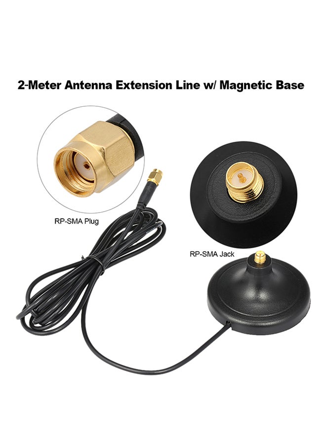 RP-SMA Plug Male To Female Connector Cable Black