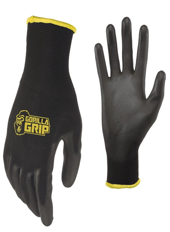 grease monkey Gorilla Grip Work Gloves, Never Slip Maximum Grip All-Purpose, Gloves for Men, Superior in Wet, Dry, Oily Conditions, Polymer Palm, Medium Size, 1 Pair, Black/Blue| 25052-26 - Image 1