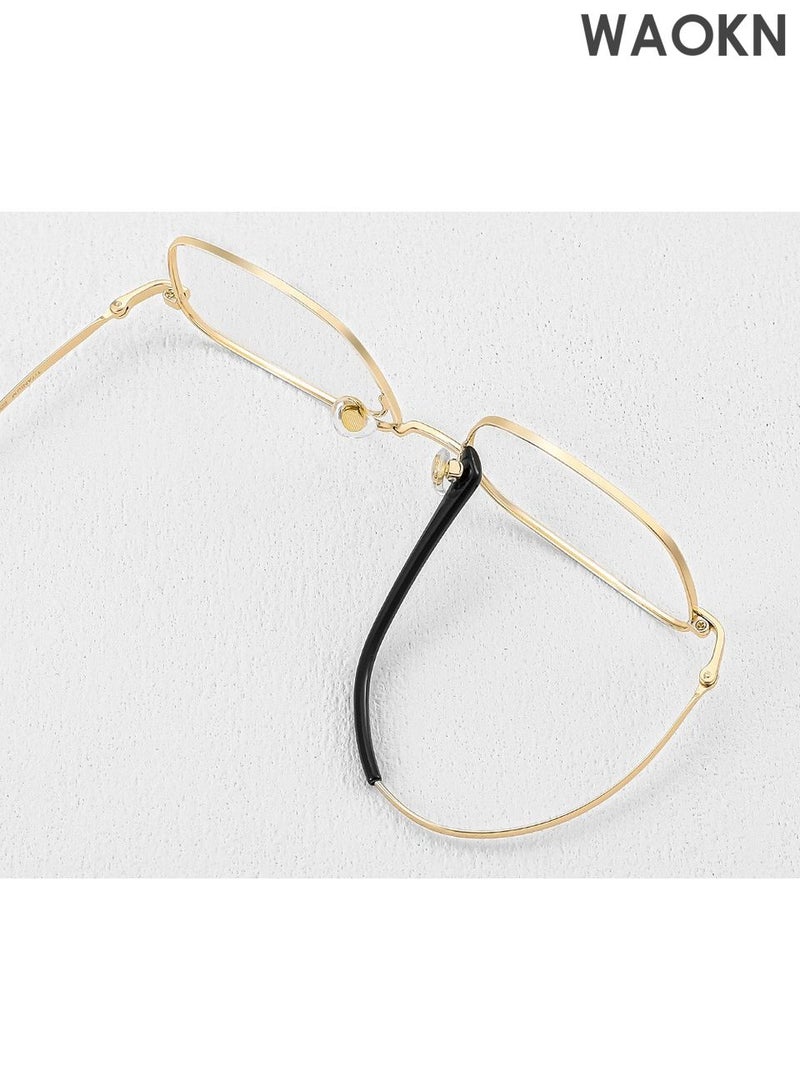 WAOKN Blue Light Blocking Glasses Blue Light Filter Computer Reading Gaming TV Phones Browline Eyeglasses Fashion Anti Glare/UV 400/Eye Strain Eyestrain Headache Eyewear for Men - Image 2