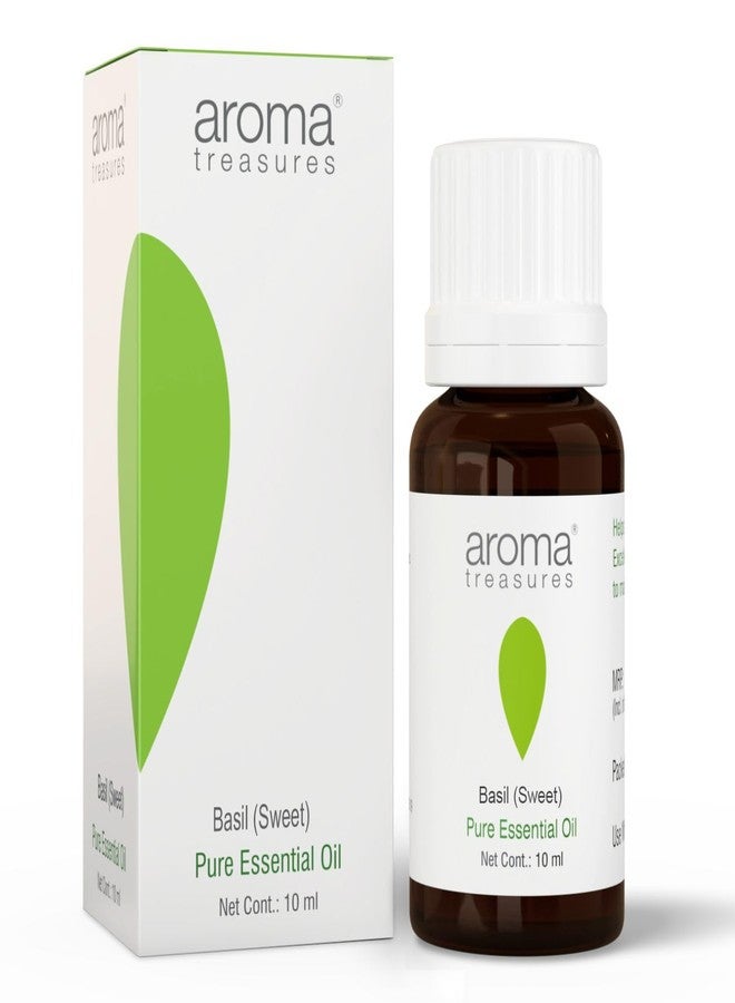 Aroma Treasures 100% Pure Basil Sweet Essential Oil |100% Pure & Natural Theraputic Essential oil for healthy Skin, body, Aromatherapy - 10ml - Image 1