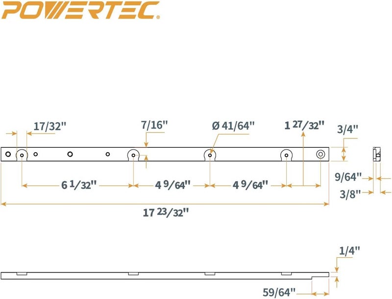 POWERTEC 18-Inch Miter Bar Replacement for Miter Gauges | Smooth Sliding Action, Easy Mounting, Durable Upgrade for Table Saw & Miter Gauge Systems (71629) - Image 3