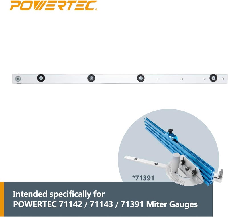 POWERTEC 18-Inch Miter Bar Replacement for Miter Gauges | Smooth Sliding Action, Easy Mounting, Durable Upgrade for Table Saw & Miter Gauge Systems (71629) - Image 2