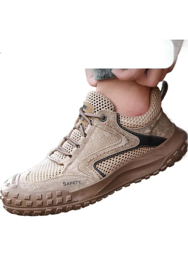 Jingtu Men'S Soft Bottom Breathable Anti-Smashing Steel Toe Puncture-Proof Ultra-Light Safety Work Shoes 3028T 41 - Image 1