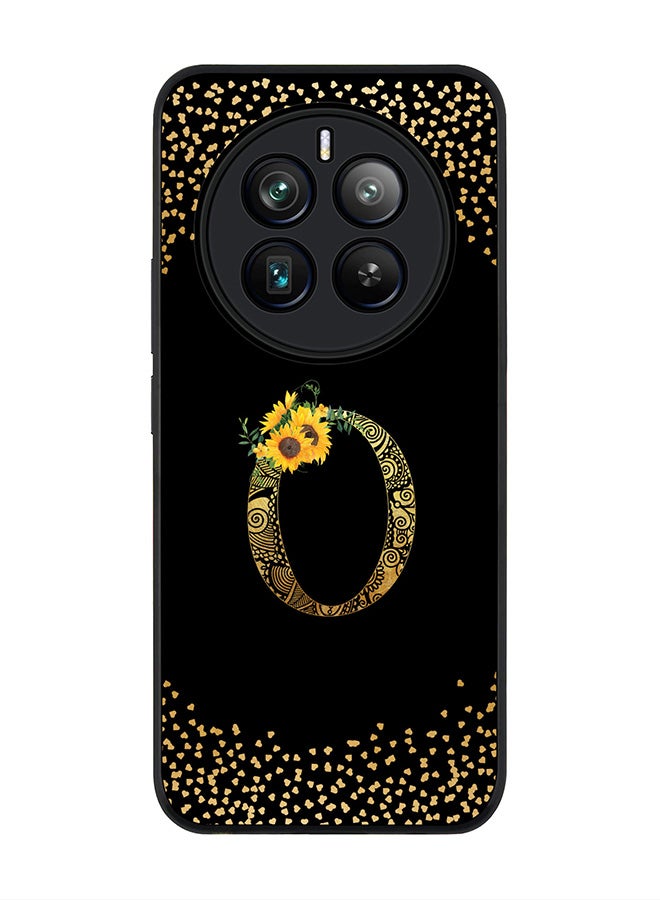 Stylizedd Rugged Black edge case for Realme 12 Pro / Realme 12 Pro Plus 5G, Custom Monogram Initial Letter Mandala Floral Pattern Alphabet-O (Black) - Image 1