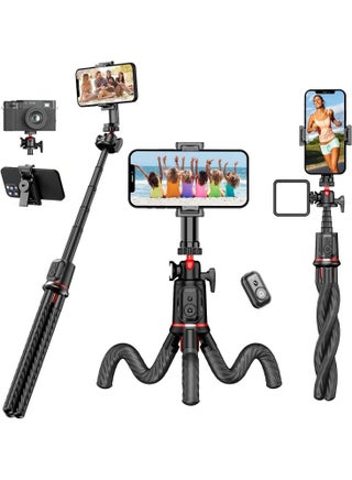 Phone Tripod Flexible Selfie Stick - Octopus Camera Tripod Extendable Cell Phone Tripod Stand with Remote, 360° Rotation Portable Travel Tripod for iPhone Android Camera Video Recording - pzsku/Z7A84758FA7841D02CCD8Z/45/_/1735117548/d54a4ec9-df4e-4a79-a1ef-4d68921f2e98