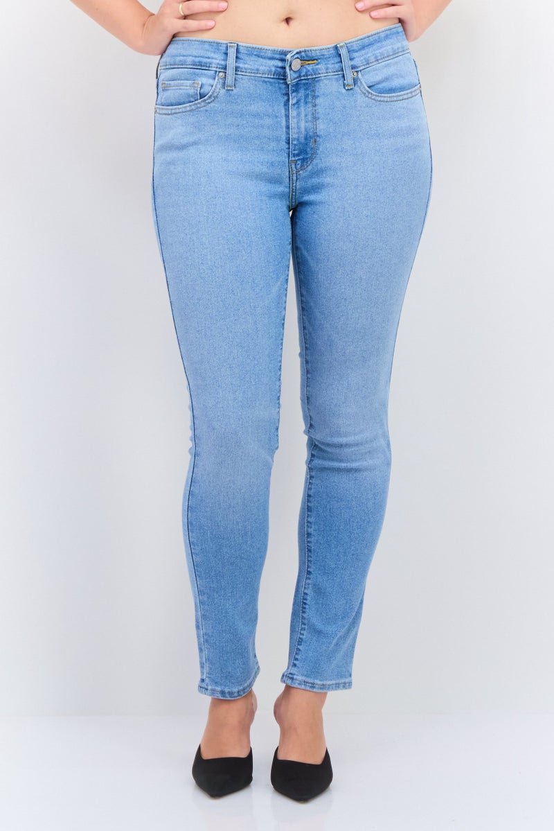 Levi's جينز دنيم ضيق للنساء قابل للتمدد، أزرق - Image 1