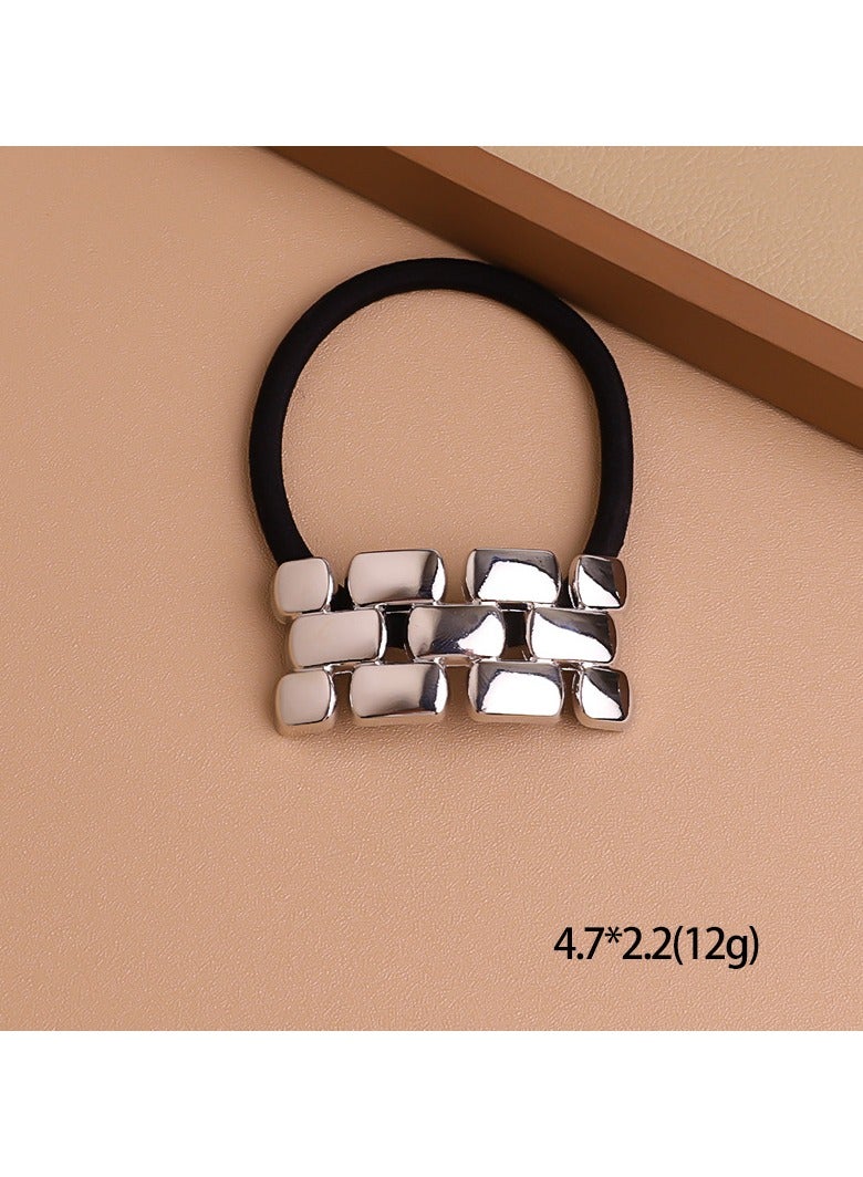 Goolsky خاتم شعر نصف دائري من سبائك الألمنيوم بأسلوب كوري بسيط وعصري للنساء، رباط شعر جديد عالي الجودة، إكسسوار شعر - Image 2