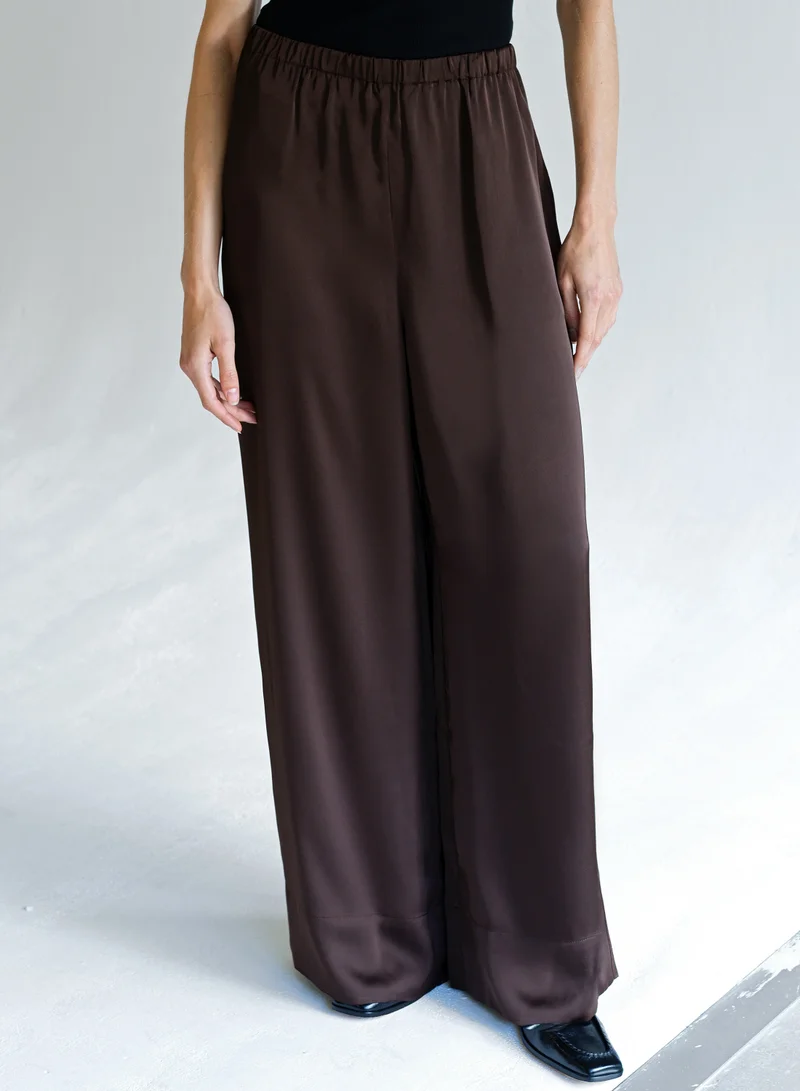 French Connection Bernadetta Satin Wide Leg Pant