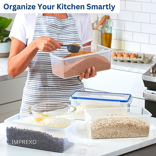 IMPREXO airtight plastic containers for kitchen storage containers for kitchen airtight kitchen containers (Pack of 6, 2200 ML) - Image 4