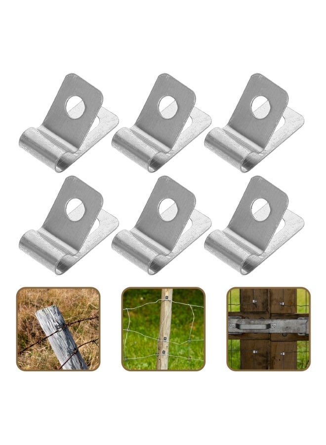 100pcs Fence Wire Clamps: Stainless Steel Clips For 4mm Fencing - Heavy Duty Metal Mounting Clamps For Securing Welded Wire To Wood Or Vinyl Fence - Image 1