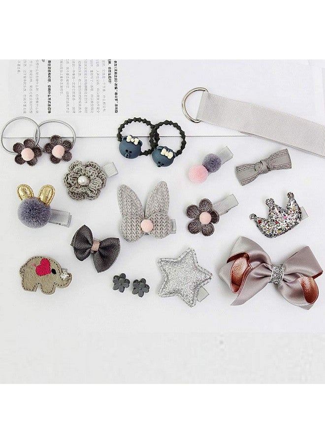 ZOCONE Baby Hair Clips and Hair Ties, 54pcs Cute Bow Hairpins Elastic Hair Bands Holders, Hair Accessories for Baby Girls Toddlers (Pink Grey Orange) - Image 3