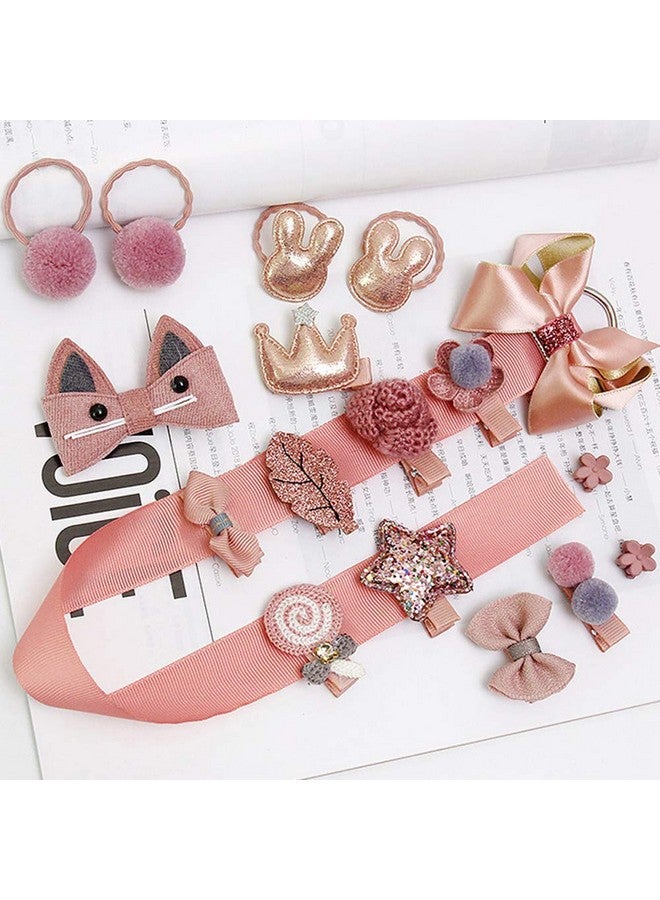 ZOCONE Baby Hair Clips and Hair Ties, 54pcs Cute Bow Hairpins Elastic Hair Bands Holders, Hair Accessories for Baby Girls Toddlers (Pink Grey Orange) - Image 2