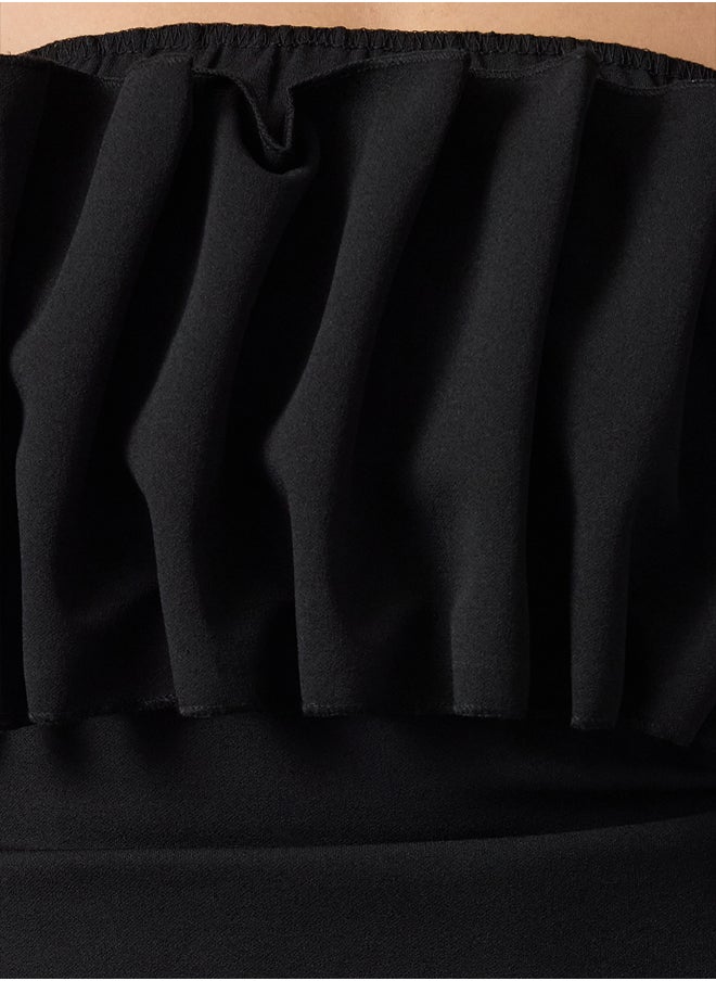 trendyol - Black Chest Detailed Knitted Crepe Bustier TPRAW25BS00002 - Image 1