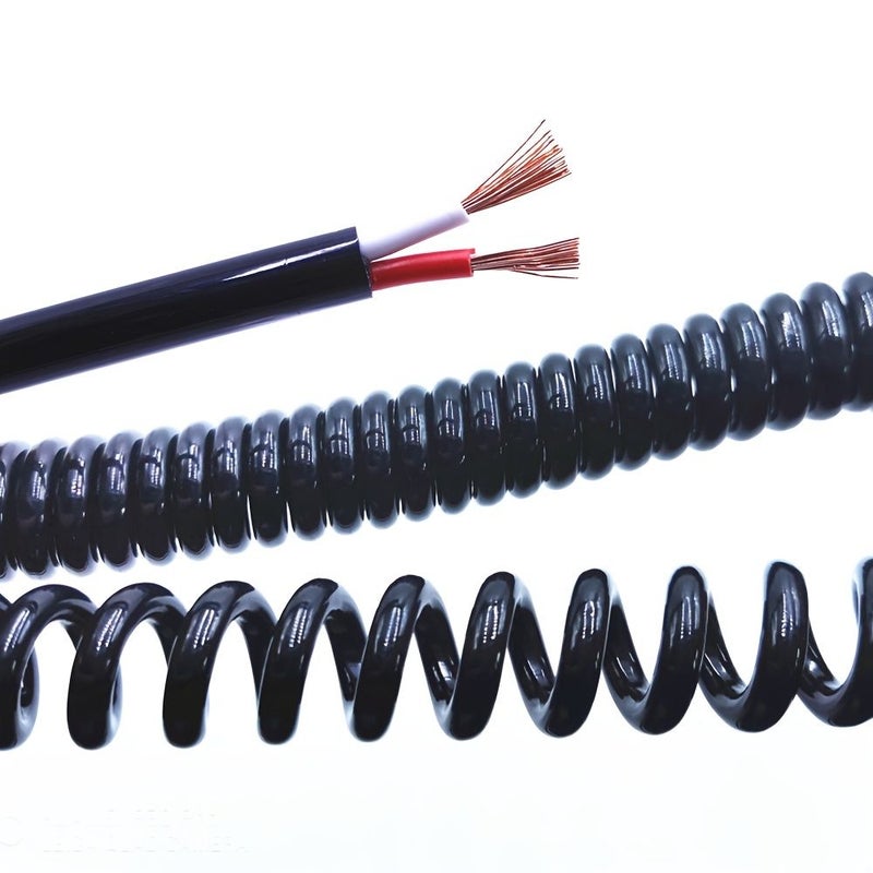 Dual Core Red Black Retractable Spiral Wire 20AWG 145.67 Inch Telescopic Wire for Electronic Products LED Bulbs Light Strings Car Connections CB Radios Audio Connections Boats - Image 2