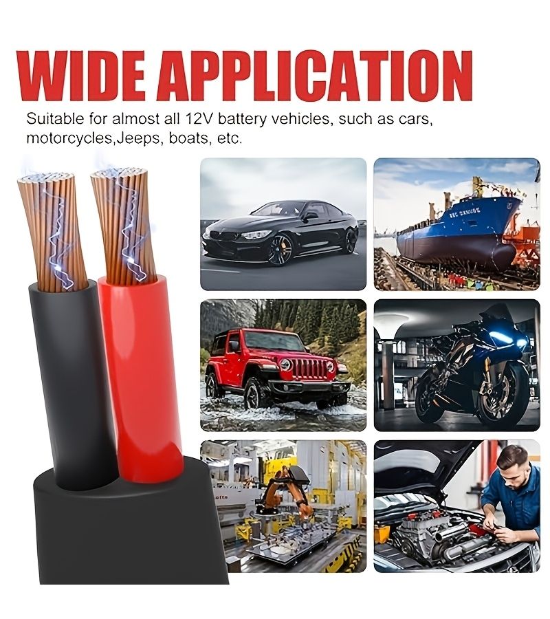 Dual Core Red Black Retractable Spiral Wire 20AWG 145.67 Inch Telescopic Wire for Electronic Products LED Bulbs Light Strings Car Connections CB Radios Audio Connections Boats - Image 5