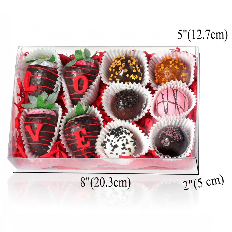 JCXGRVC 50Pack 8x5x2 Inches Full Clear Bakery Boxes Chocolate Covered Strawberries Boxes for 4 Mini Cake Boxes Cookies Macaron Pie Cakesickle Box - Image 2