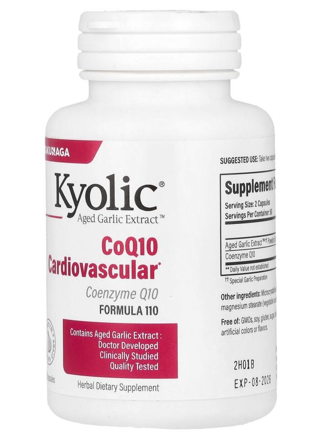kyolic Aged Garlic Extract CoQ10 Cardiocascular 100 Capsules - Image 2
