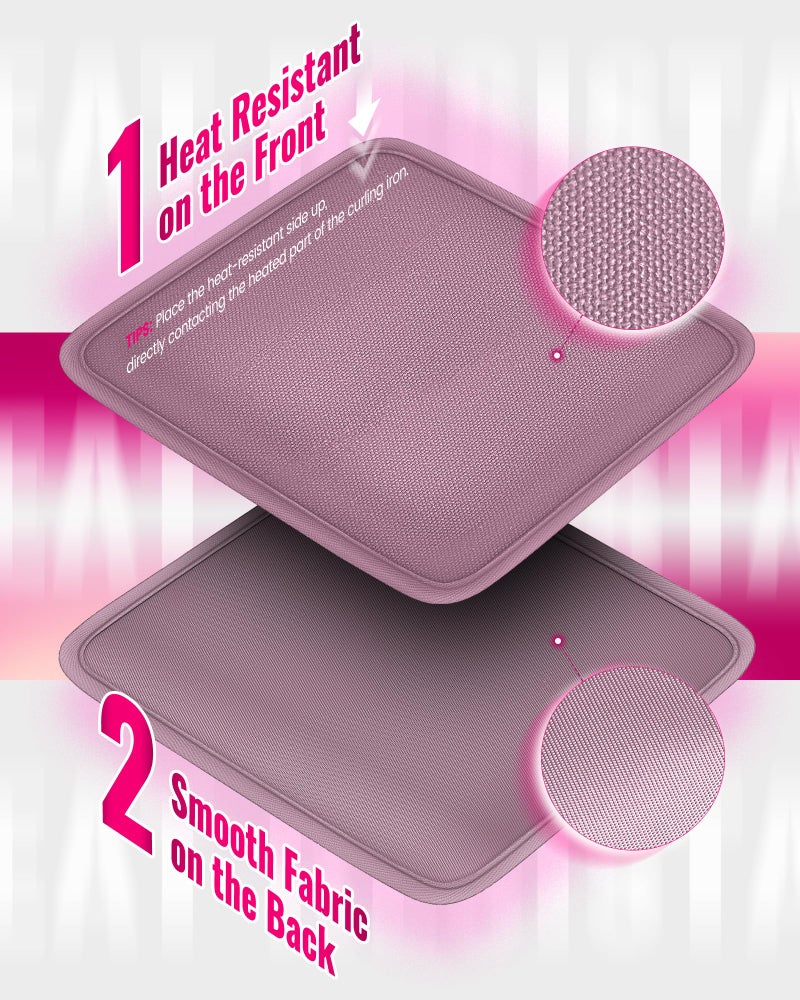 Mancro Hot Hair Tools Travel Bag with Separate Heat Resistant Mat, Large Capacity Wide-open Pouch, Hair Accessories Organizer for Flat Irons, Straighteners, Curling Iron,Dark Pink - Image 4