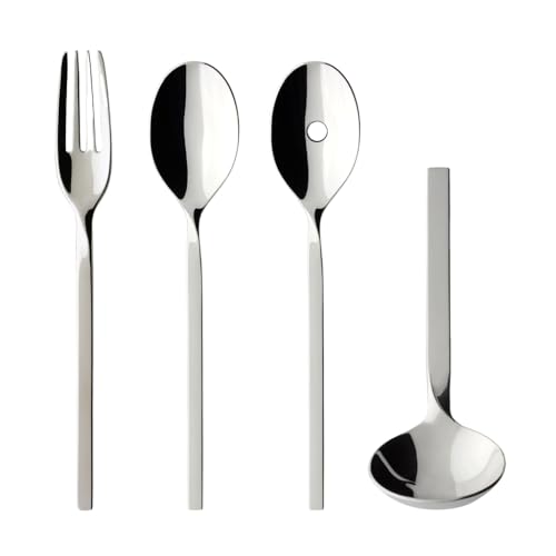 Villeroy & Boch New Wave Serve Set, 18/10 Stainless Steel, 4-Piece, Silver - Image 1
