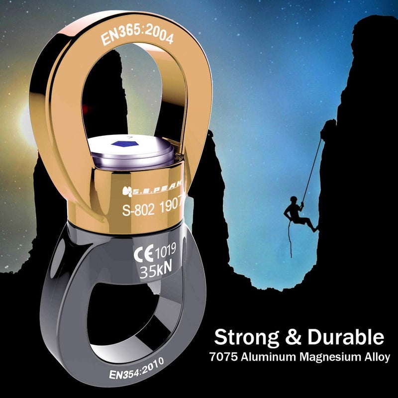 PROND Swing Swivel 35kN Safest Rotational Device, Swing Spinner, Carabiner Swivel, Climbing Rope Swivels for Children’s Web Tree Swing Setting, Aerial Dance, Hanging Hammock - Image 4