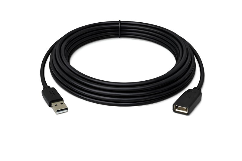 Upix Premium USB Male to Female Extension Cable 5 Meter (Black), USB A Male to A Female Cable, USB Extender for TV, PC, Hard Drive, Mouse, Keyboard, Webcam, Printer, Scanner - Image 1