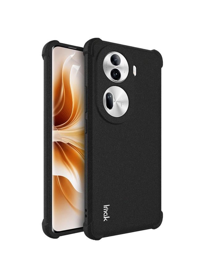 جرين تايجر جراب هاتف OPPO Reno11 Pro 5G Global imak مضاد للصدمات ومبطن بالهواء من مادة TPU (أسود غير لامع)