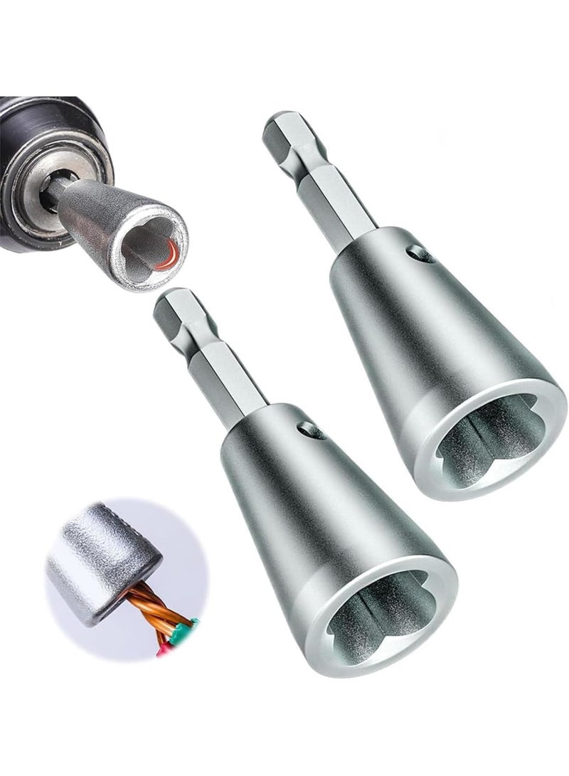 Zikra Wire Twister Tool, 2 PCS Wire Cap Nut Twister, Wire Twisting Tool, Spin Twisting Wire Connector Socket, Wire Twister Tool for Drill, Wire Stripper Tool, Wire Stripping Tool for Drill - Image 1