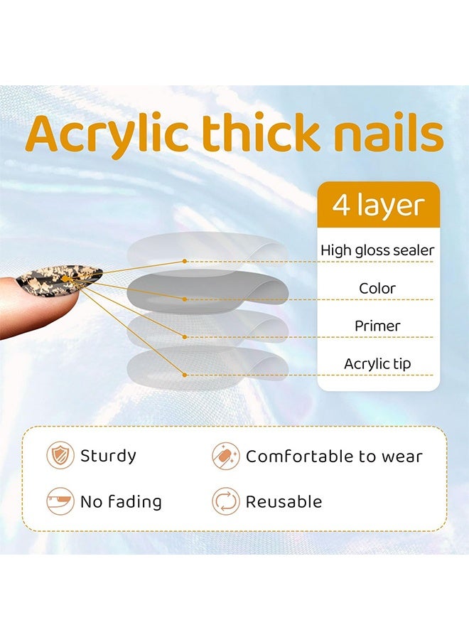 أظافر صناعية قابلة للضغط متوسطة الحجم، مربعة، بنهاية فرنسية، مع لاصق هلامي، وتلألؤ دوامي، سوداء، تغطية كاملة، أظافر مزيفة قابلة للضغط للنساء والفتيات - 24 قطعة - Image 4