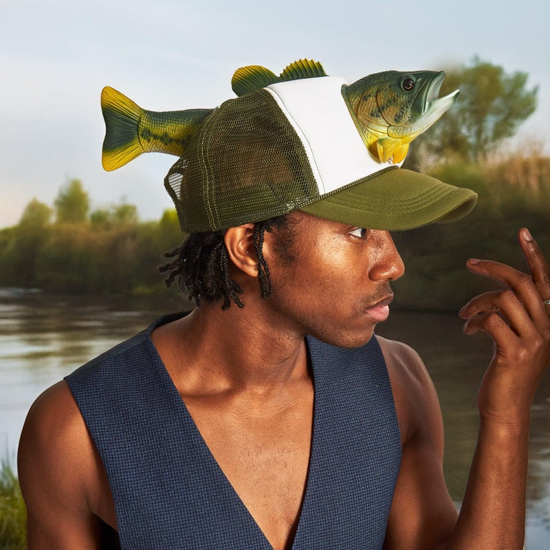 Coddies Bass Fish Hat - Hilarious Novelty Bass Fishing Hat, Perfect Gag Fishing Gift for Anglers, Dads & Fish Enthusiasts - Image 5
