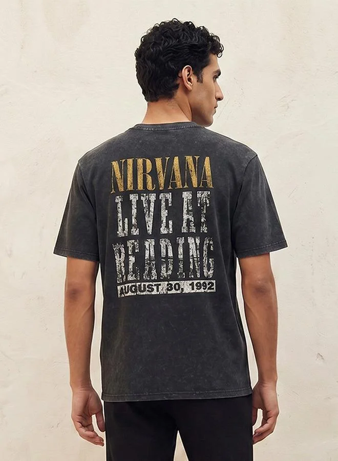 SP Characters Nirvana Regular Fit Crew Neck Short Sleeves Printed T-shirt