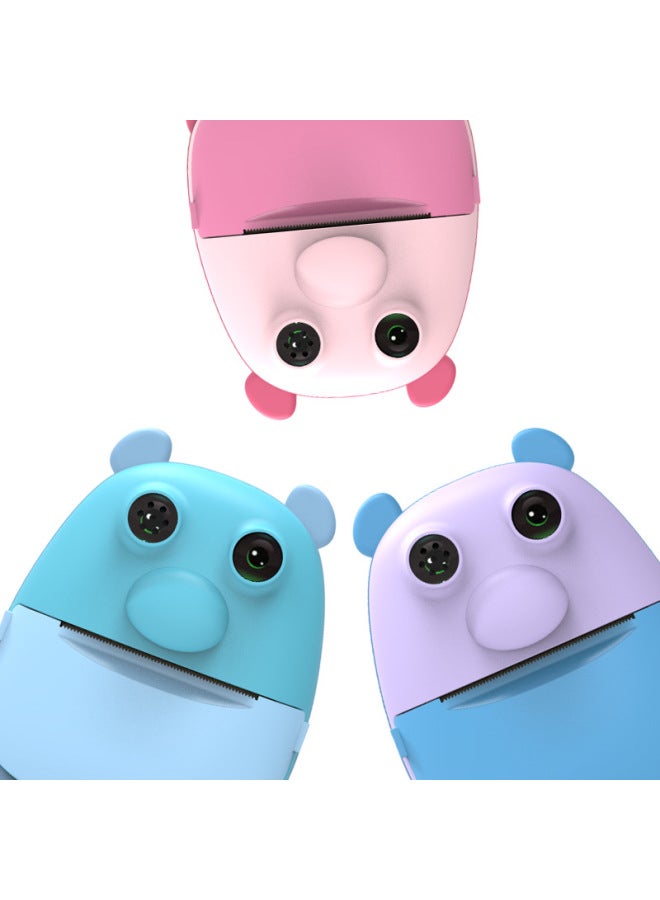 Children HD Camera Baby Birthday Gift Hot Fun Print Camera Selfie-Ready Camera-Colour:Blue+32g Memory Card+card Reader+adapter - Image 3