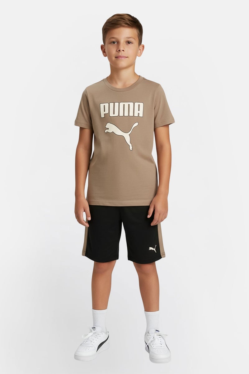 PUMA طقم تي شيرت قصير الأكمام وشورتات لولد toddlers مكون من قطعتين بشعار العلامة التجارية، متعدد الألوان - Image 1