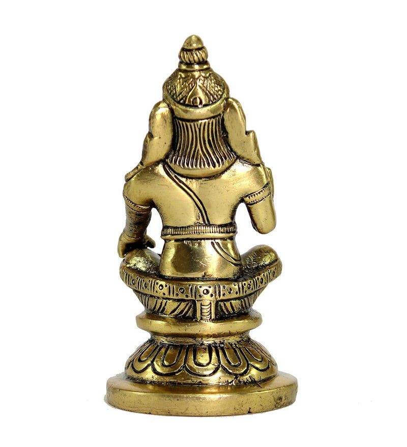 ESPLANADE Brass Ayyappa Statue Aiyyappa Swamy Ayyapan Figurine Pooja Idols Home Decor 425 Inches - Image 4