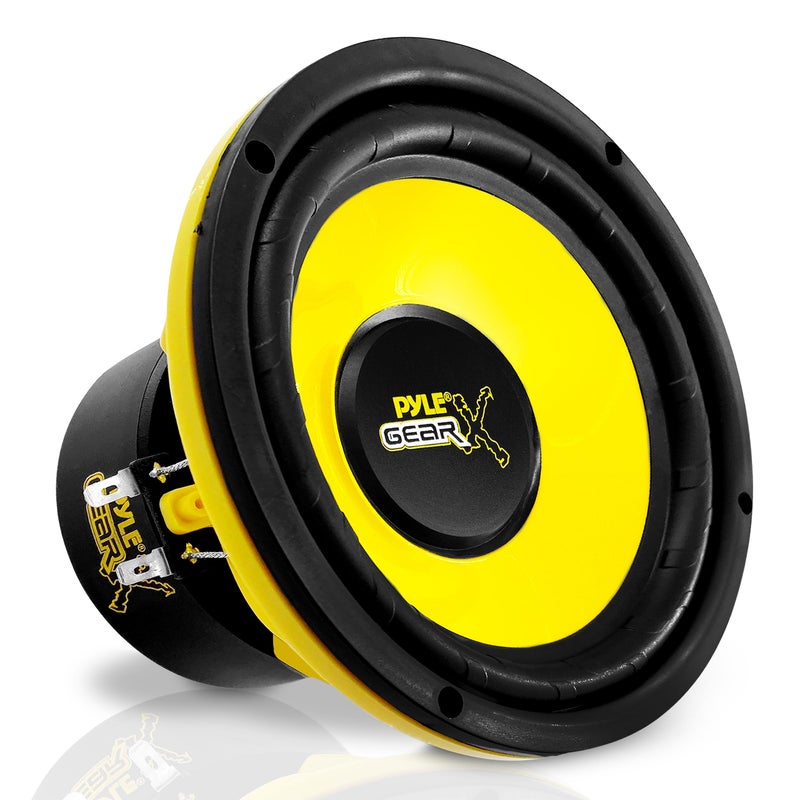Pyle 65 Inch Mid Bass Woofer Sound Speaker System Pro Loud Range Audio 300 Watt Peak Power w 4 Ohm Impedance and 6020KHz Frequency Response for Car Component Stereo PLG64Yellow