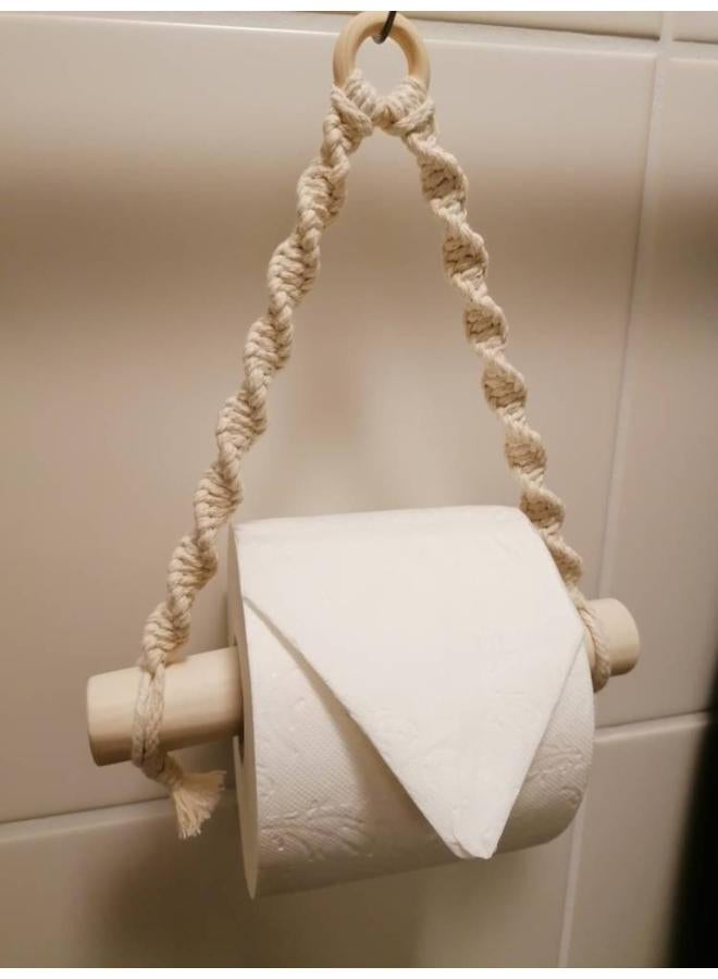 Antikiano Macrame paper roll tissue holder - Image 1