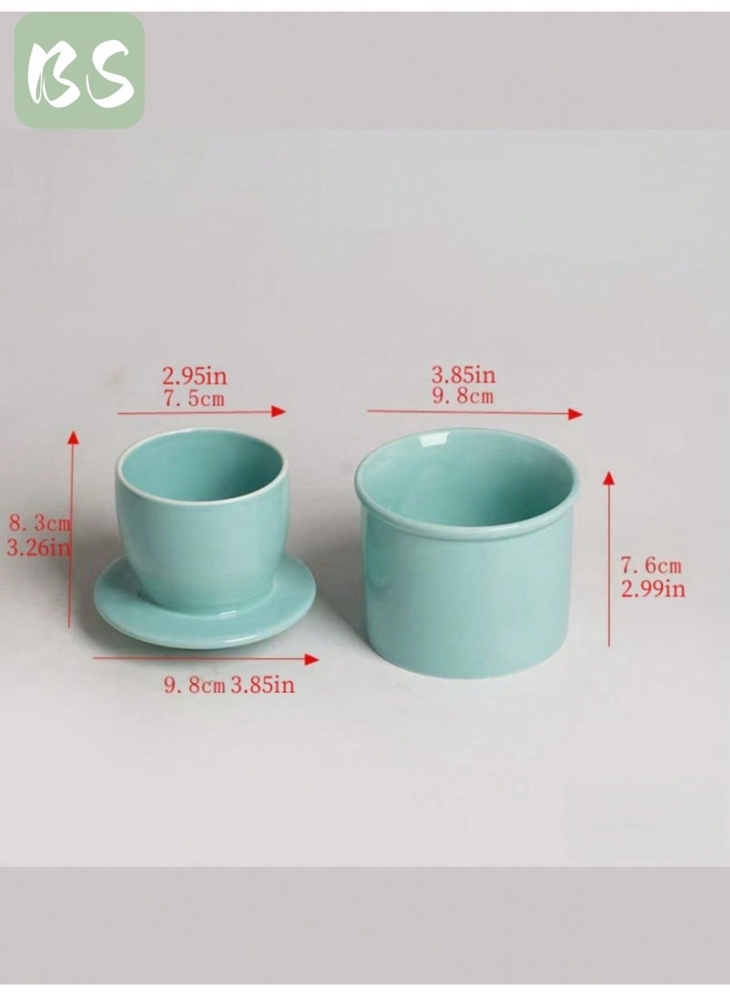 بي إس برطمان زبدة سيراميكي بغطاء | تصميم كلاسيكي لامع على شكل جرس | مادة سيراميكية عالية الجودة للسلامة والمتانة | تقنية مانعة لتسرب الماء تحافظ على الزبدة طازجة وقابلة للدهن | سهل الاستخدام مع جميع أنواع الزبدة | سهل التنظيف والصيانة | أزرق ليك - Image 2