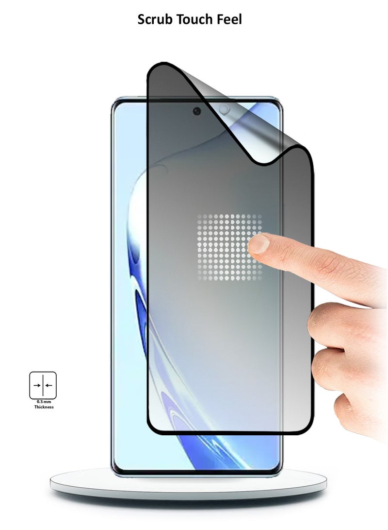 Wtech Vivo V27 / V27 Pro / V29 Lite 5G 2023 Nano Ceramic Privacy Full Glue Full Cover Matte Flexible Screen Protector (MSCNMP) - Clear/Black - Image 3