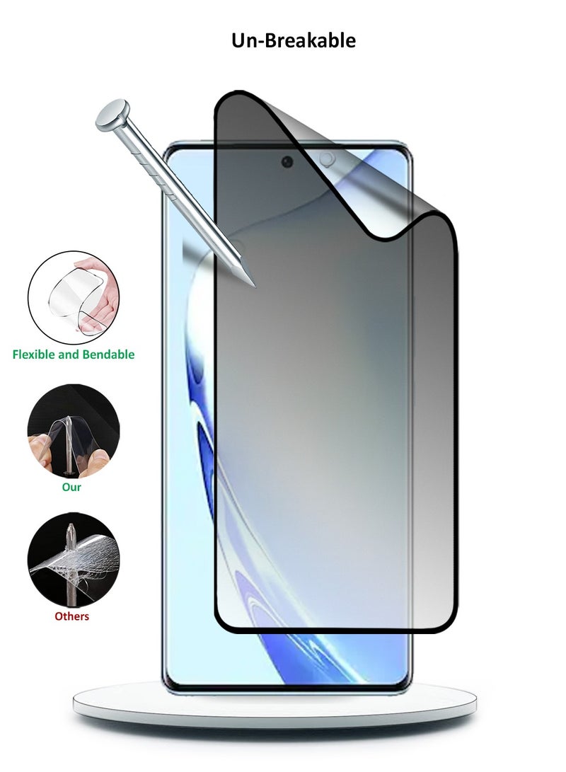 Wtech Vivo V27 / V27 Pro / V29 Lite 5G 2023 Nano Ceramic Privacy Full Glue Full Cover Matte Flexible Screen Protector (MSCNMP) - Clear/Black - Image 4