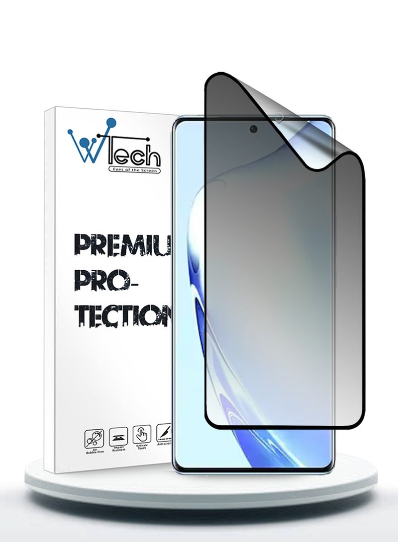 Wtech Vivo V27 / V27 Pro / V29 Lite 5G 2023 Nano Ceramic Privacy Full Glue Full Cover Matte Flexible Screen Protector (MSCNMP) - Clear/Black - Image 1